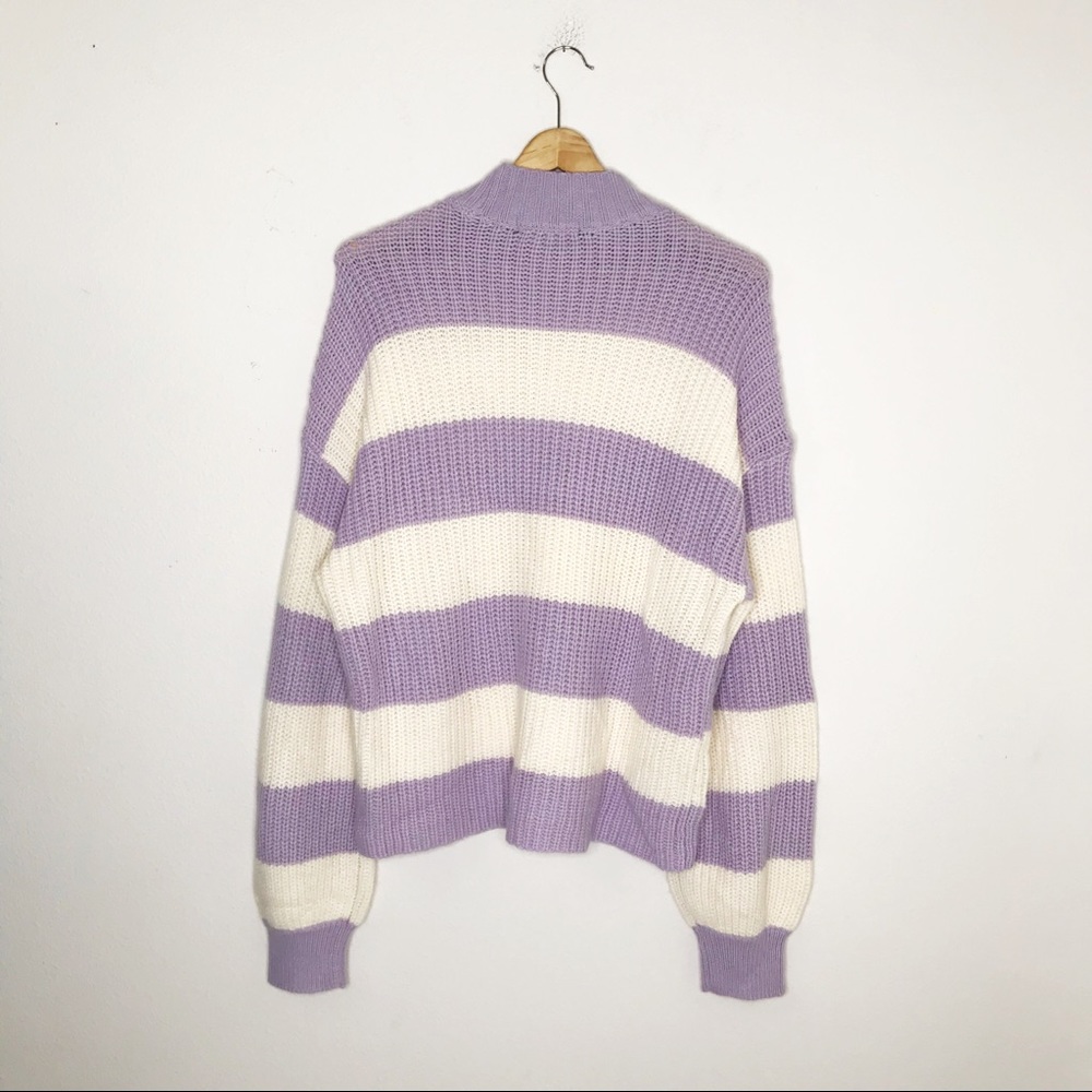 NWT Sanctuary Purple Sweet Tooth Stripe Sweater M - Picture 5 of 9
